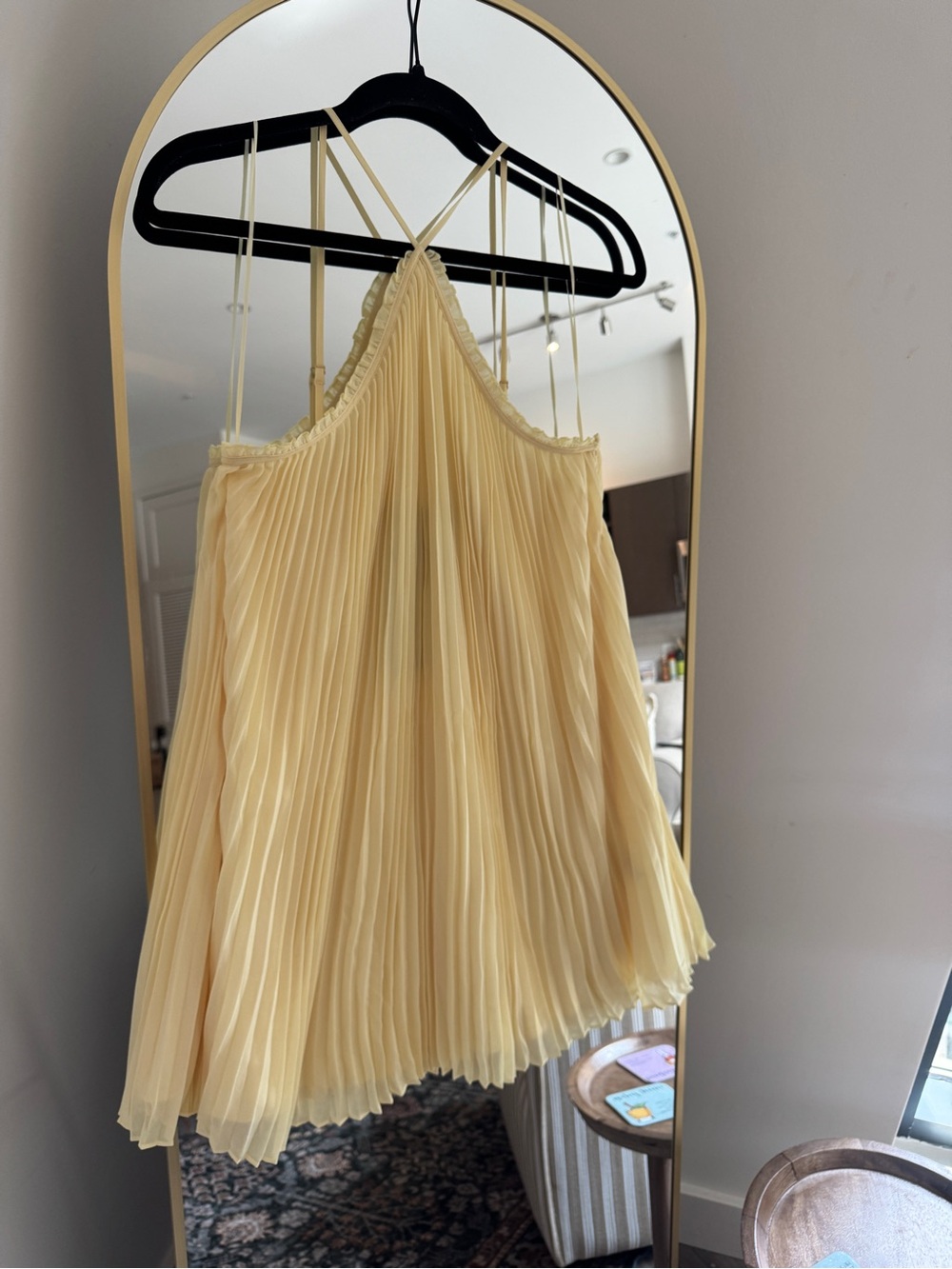 NWT French Connection Pleated Yellow Mini Dress